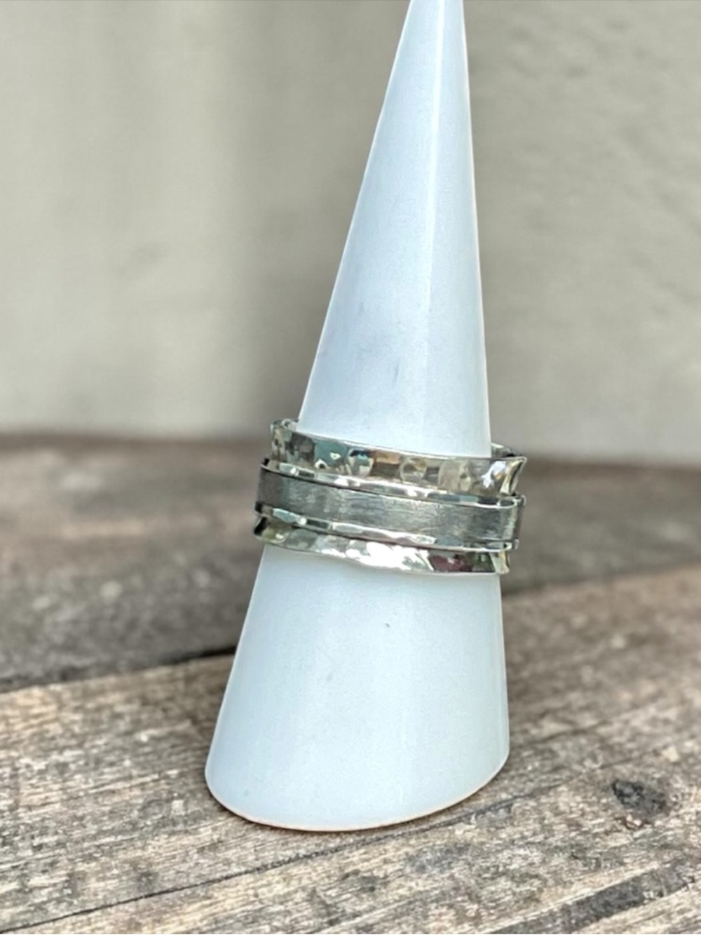 🌺New! David Tishbi Hand Forged Sterling Spinner Ring